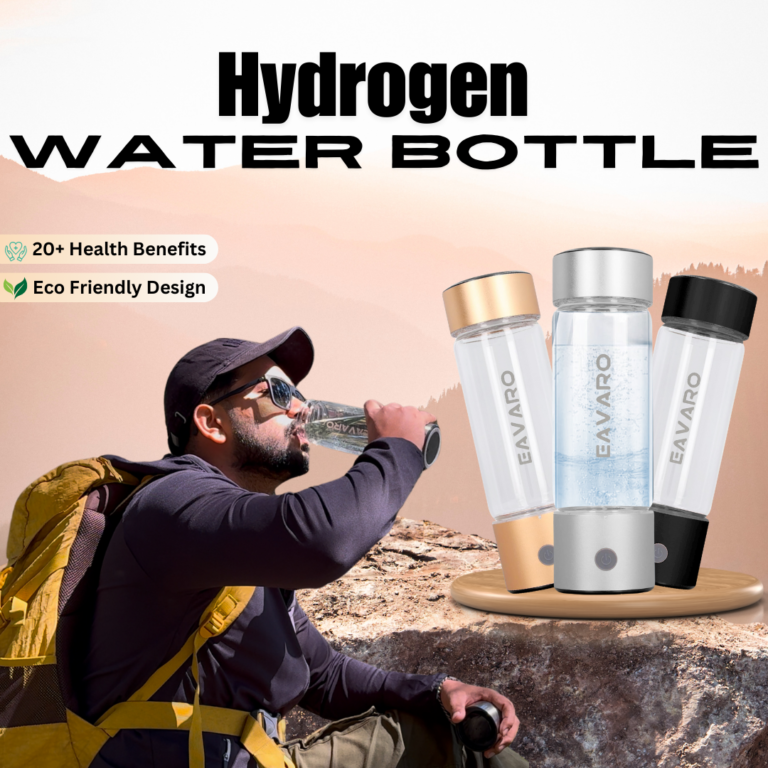 Person drinking hydrogen water from a portable hydrogen water bottle